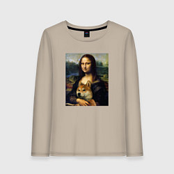 Женский лонгслив Shiba Inu Mona Lisa