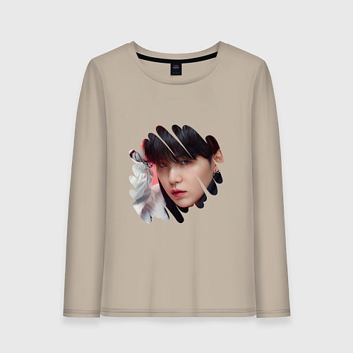 Женский лонгслив Agust D SUGA BTS / Миндальный – фото 1