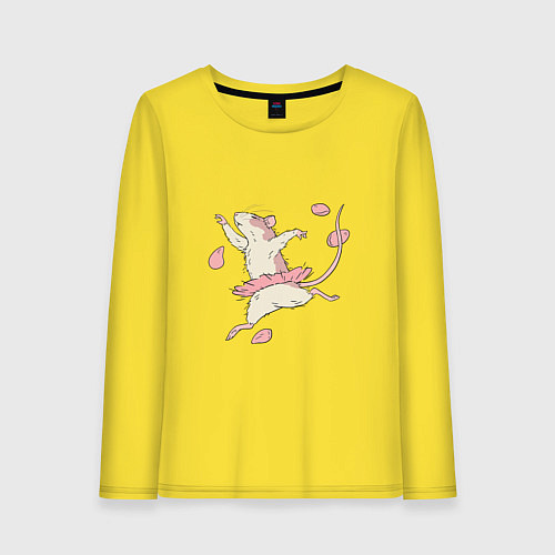 Женский лонгслив Мышь-балерина / Желтый – фото 1