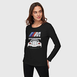 Лонгслив хлопковый женский BMW Power Motorsport, цвет: черный — фото 2