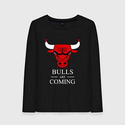 Женский лонгслив Chicago Bulls are coming Чикаго Буллз