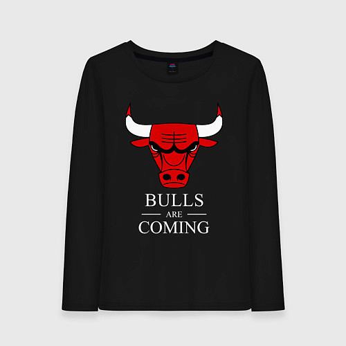 Женский лонгслив Chicago Bulls are coming Чикаго Буллз / Черный – фото 1