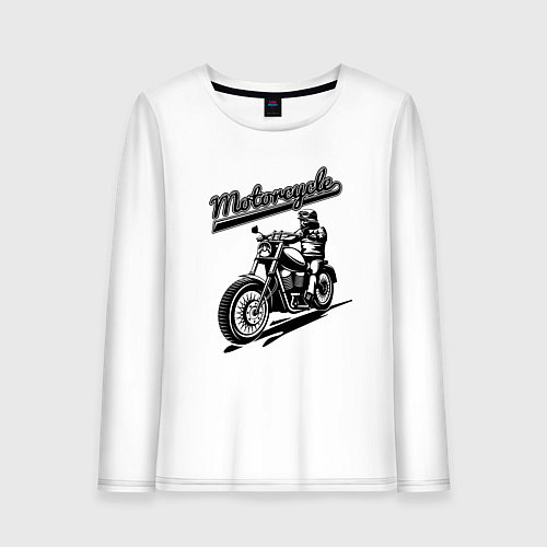 Женский лонгслив Motorcycle Cool rider / Белый – фото 1