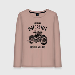 Лонгслив хлопковый женский American Motorcycle, цвет: пыльно-розовый