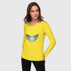 Лонгслив хлопковый женский Volleyball Wings, цвет: желтый — фото 2