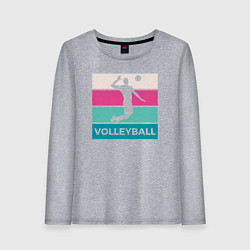 Лонгслив хлопковый женский Volleyball Play, цвет: меланж