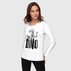 Лонгслив хлопковый женский Cool Dino!, цвет: белый — фото 2