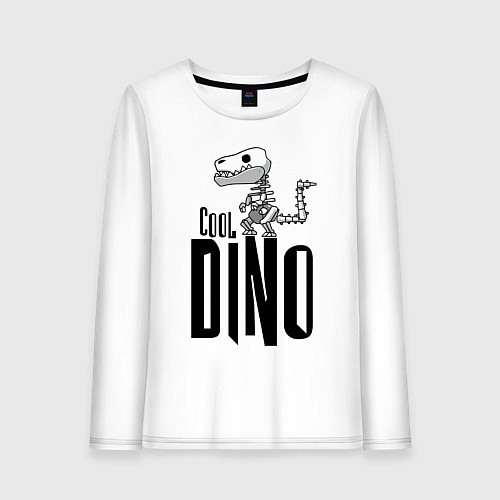 Женский лонгслив Cool Dino! / Белый – фото 1