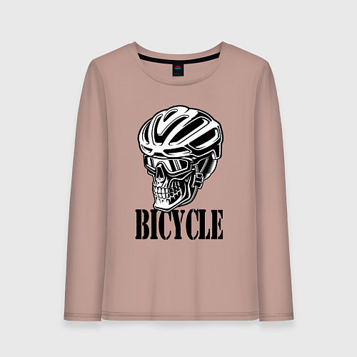 Женский лонгслив Bicycle Skull / Пыльно-розовый – фото 1
