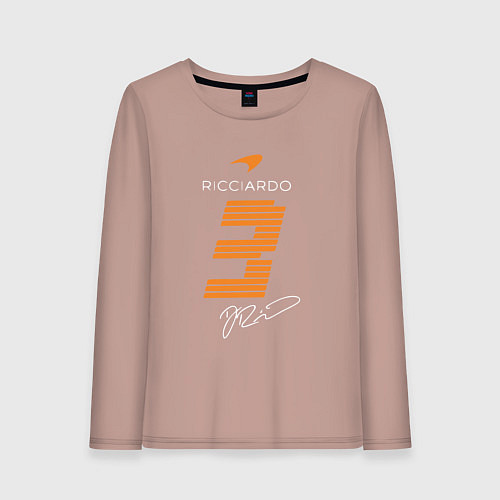 Женский лонгслив Ландо Норрис 4 формула / Пыльно-розовый – фото 1