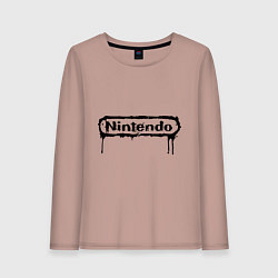 Лонгслив хлопковый женский Nintendo streaks, цвет: пыльно-розовый