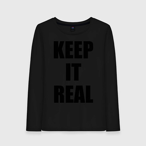 Женский лонгслив Keep it real / Черный – фото 1