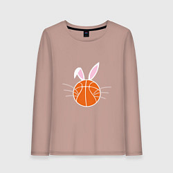 Лонгслив хлопковый женский Basketball Bunny, цвет: пыльно-розовый