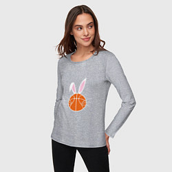 Лонгслив хлопковый женский Basketball Bunny, цвет: меланж — фото 2