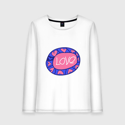 Женский лонгслив Love badge / Белый – фото 1