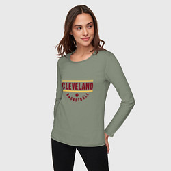 Лонгслив хлопковый женский Cleveland - Basketball, цвет: авокадо — фото 2