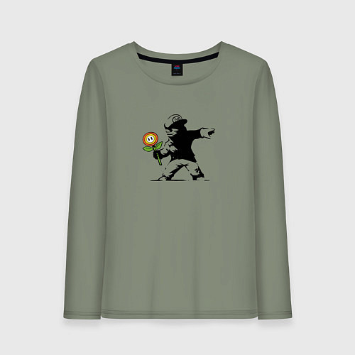 Женский лонгслив Banksy Mario / Авокадо – фото 1