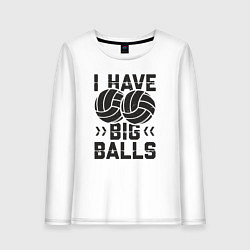 Лонгслив хлопковый женский Big Balls, цвет: белый