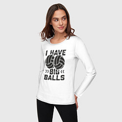 Лонгслив хлопковый женский Big Balls, цвет: белый — фото 2