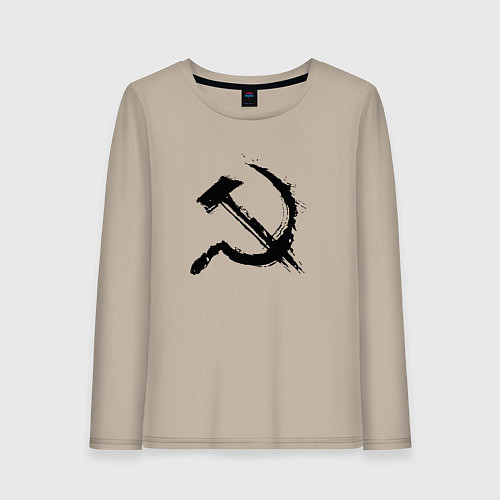 Женский лонгслив Серп и молотсоветский / Миндальный – фото 1