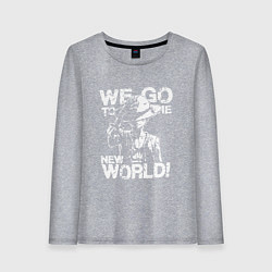 Лонгслив хлопковый женский WE GO TO THE NEW WORLD ВАНПИС, цвет: меланж