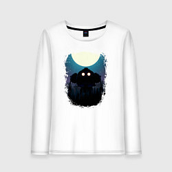 Лонгслив хлопковый женский Лунный Робот, цвет: белый