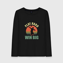 Лонгслив хлопковый женский Win Big, цвет: черный