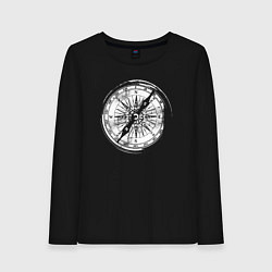 Лонгслив хлопковый женский Компас и Походы, цвет: черный