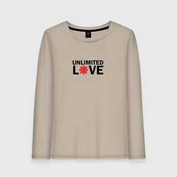 Лонгслив хлопковый женский Unlimited love, цвет: миндальный