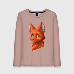 Лонгслив хлопковый женский Милая лисичка Cute fox, цвет: пыльно-розовый