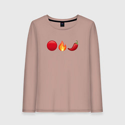 Лонгслив хлопковый женский Emoji RHCP, цвет: пыльно-розовый