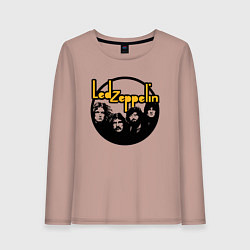 Лонгслив хлопковый женский Led Zeppelin Лед Зеппелин, цвет: пыльно-розовый