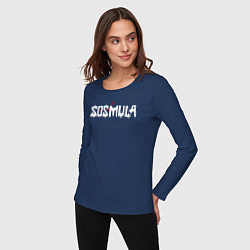 Лонгслив хлопковый женский SosMula City Morgue - SosMula, цвет: тёмно-синий — фото 2