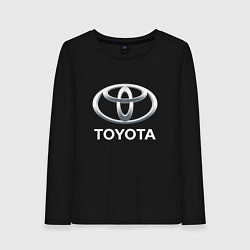 Лонгслив хлопковый женский TOYOTA 3D Logo, цвет: черный