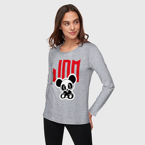 Женский лонгслив JDM Panda Japan / Меланж – фото 3