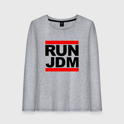 Лонгслив хлопковый женский Run JDM Japan, цвет: меланж