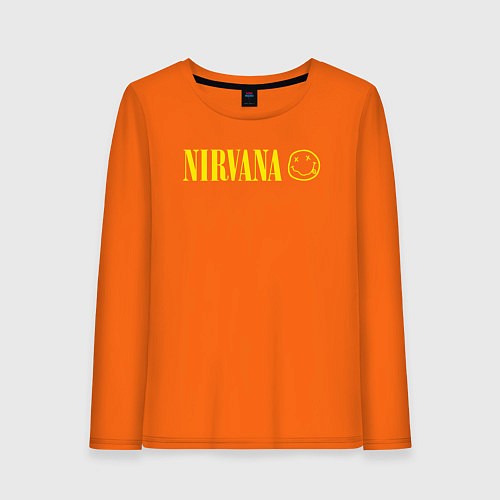 Женский лонгслив Nirvana logo / Оранжевый – фото 1