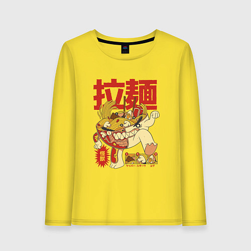 Женский лонгслив Рентген схема рамена Anime X-Ray Ramen scheme / Желтый – фото 1