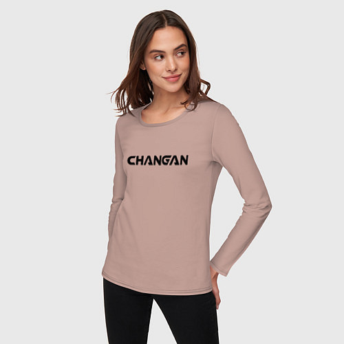 Женский лонгслив CHANGAN LOGOTYPE / Пыльно-розовый – фото 3