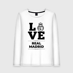 Лонгслив хлопковый женский Real Madrid Love Классика, цвет: белый