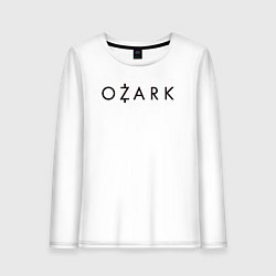 Лонгслив хлопковый женский Ozark black logo, цвет: белый