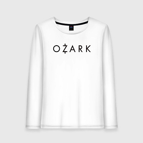 Женский лонгслив Ozark black logo / Белый – фото 1