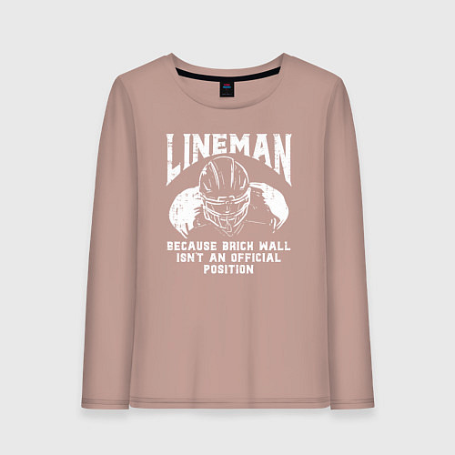 Женский лонгслив Лайнмен / Пыльно-розовый – фото 1