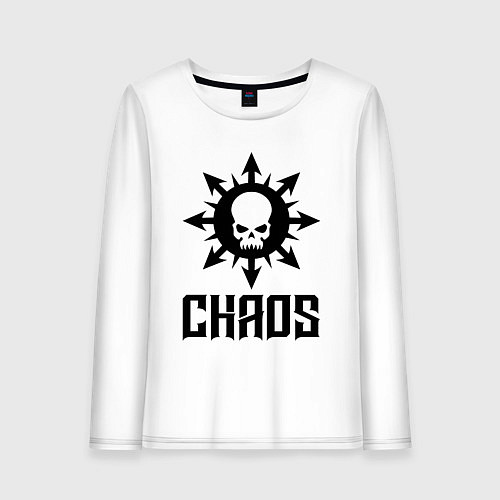 Женский лонгслив Эмблема Хаоса с черепом / Белый – фото 1