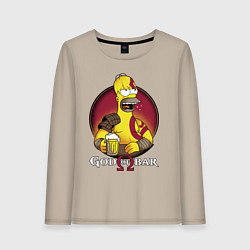 Лонгслив хлопковый женский Homer god of bar, цвет: миндальный