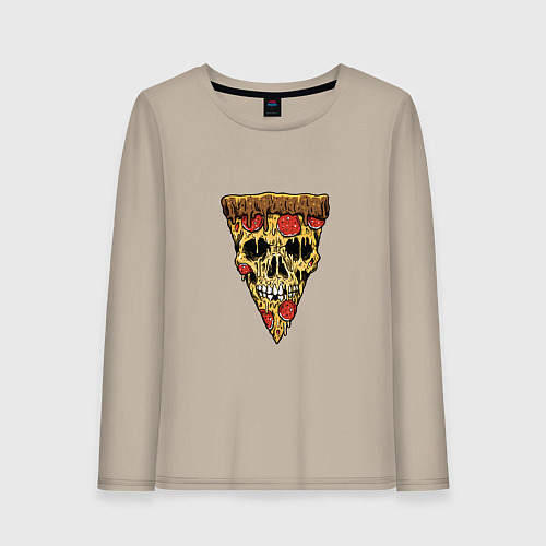 Женский лонгслив Pizza - Skull / Миндальный – фото 1