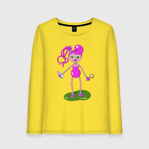 Женский лонгслив Популярная мама / Желтый – фото 1