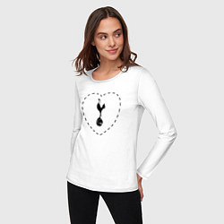 Лонгслив хлопковый женский Лого Tottenham в сердечке, цвет: белый — фото 2