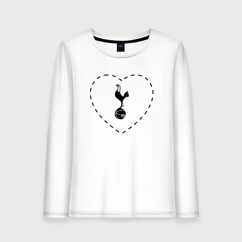 Женский лонгслив Лого Tottenham в сердечке / Белый – фото 1