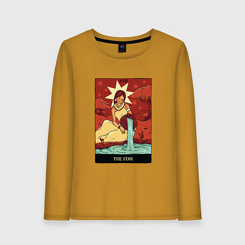 Женский лонгслив Звезда карта Таро The Star Tarot Card / Горчичный – фото 1